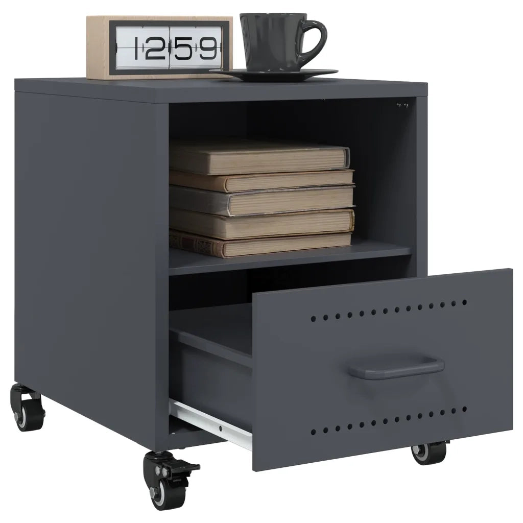 Comodino Antracite 36x39x43,5 cm in Acciaio 846708