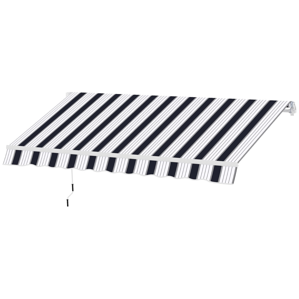 Tenda da Sole Avvolgibile Manuale ¨C zephmum ¨C Alluminio e Poliestere Blu e Bianco 250x200cm
