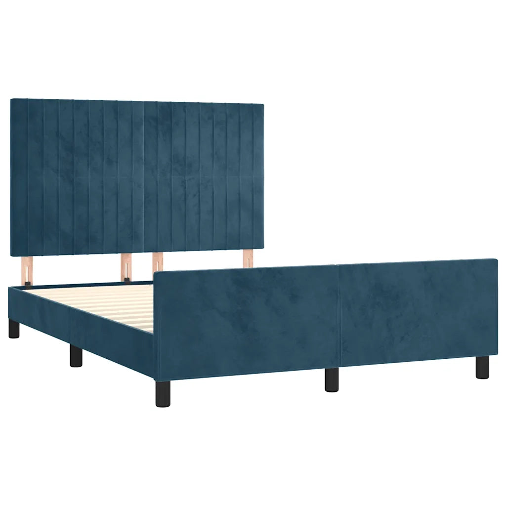 Giroletto senza Materasso Blu Scuro 140x200 cm Velluto 3125883