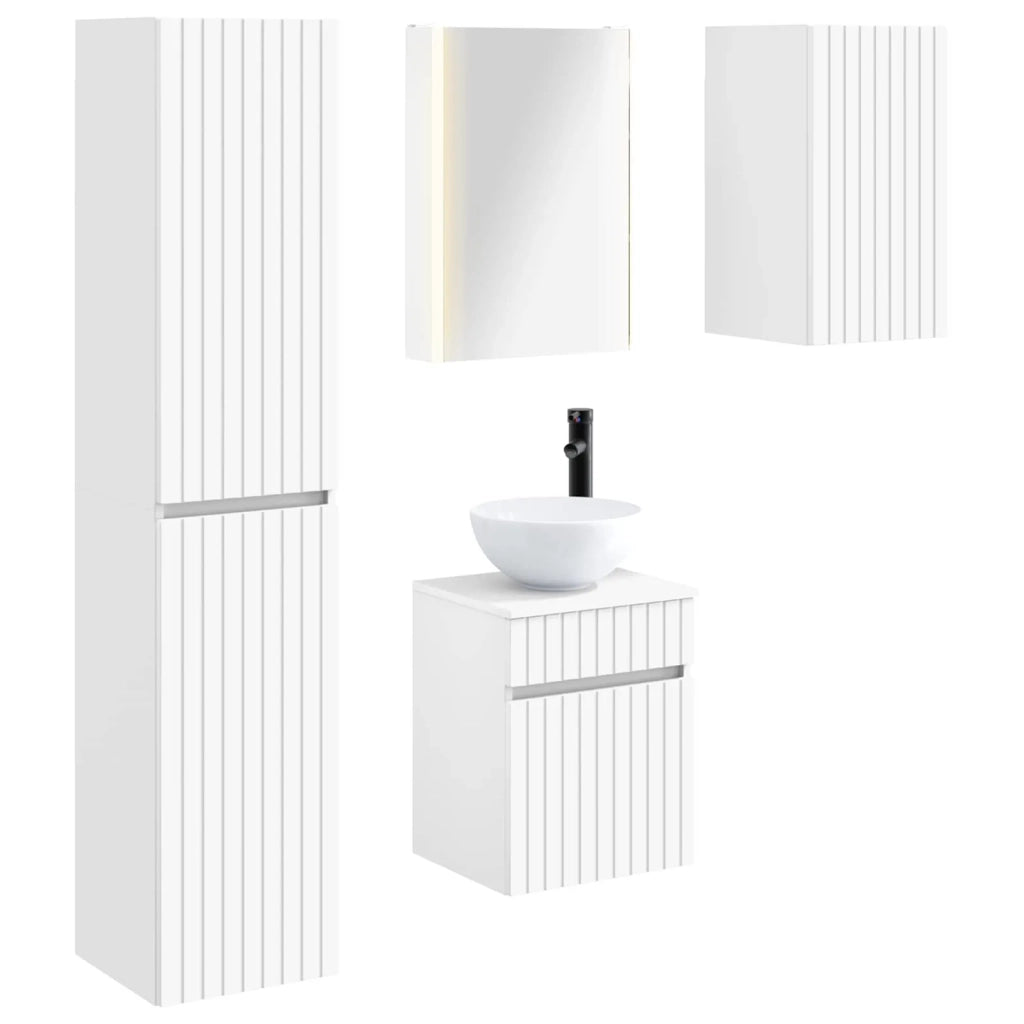 Set di Armadi da Bagno 5 pcs Bianco 43 x 11,5 x 60,5 cm 3407351