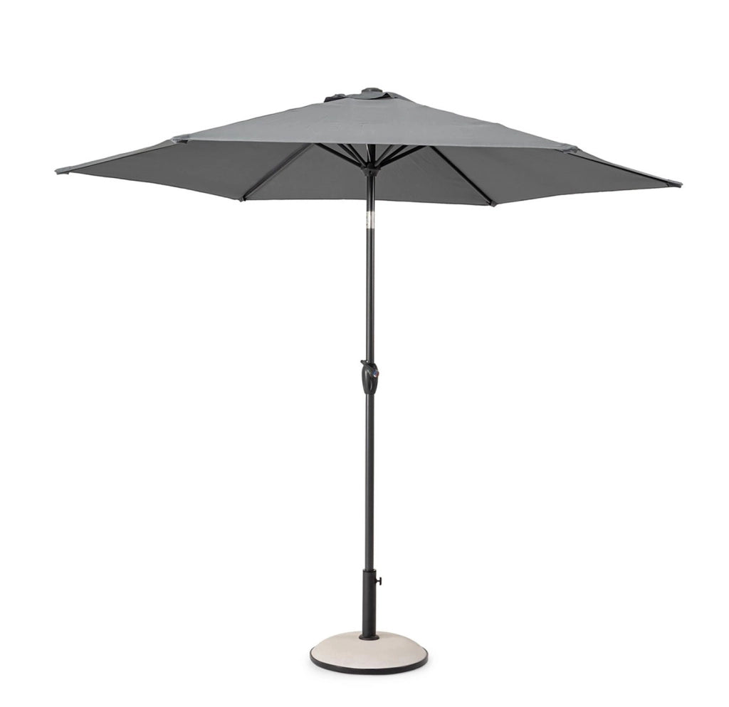 Ombrellone da Giardino con Snodo 6 Stecche Ø270x235h cm Telo in Poliestere Kalife Grigio Scuro