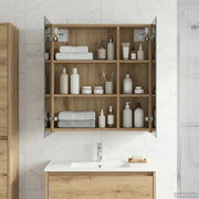 Mobiletto per specchio da bagno con porta Rovere Artigianale