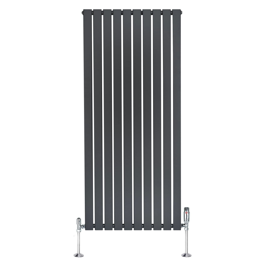 Radiatore Verticale 1600 x 700 mm con Valvole TRV Grigio Antracite