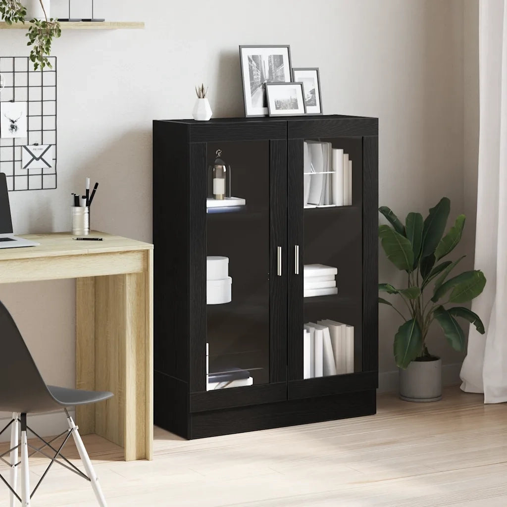 Libreria-Scaffale per Libri-Mobile di Stoccaggio Rovere Nero 82,5x30,5x115 cm in Legno Multistrato