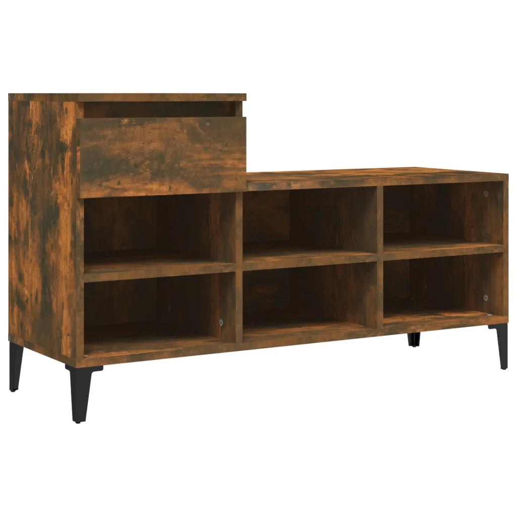 Scarpiera | Mobile per scarpe Rovere Fumo 102x36x60 cm in Legno Multistrato