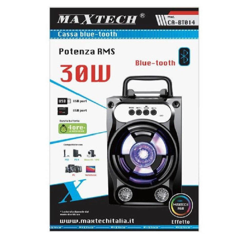 Trade Shop - Cassa Portatile Altoparlante Bluetooth Speaker Luci Rgb A Batteria 30w Ca-bt014 -