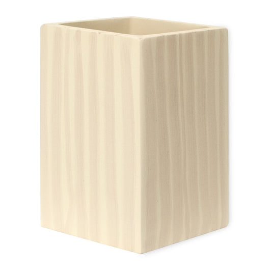 Bicchiere porta spazzolini serie cool da appoggio effetto legno chiaro.