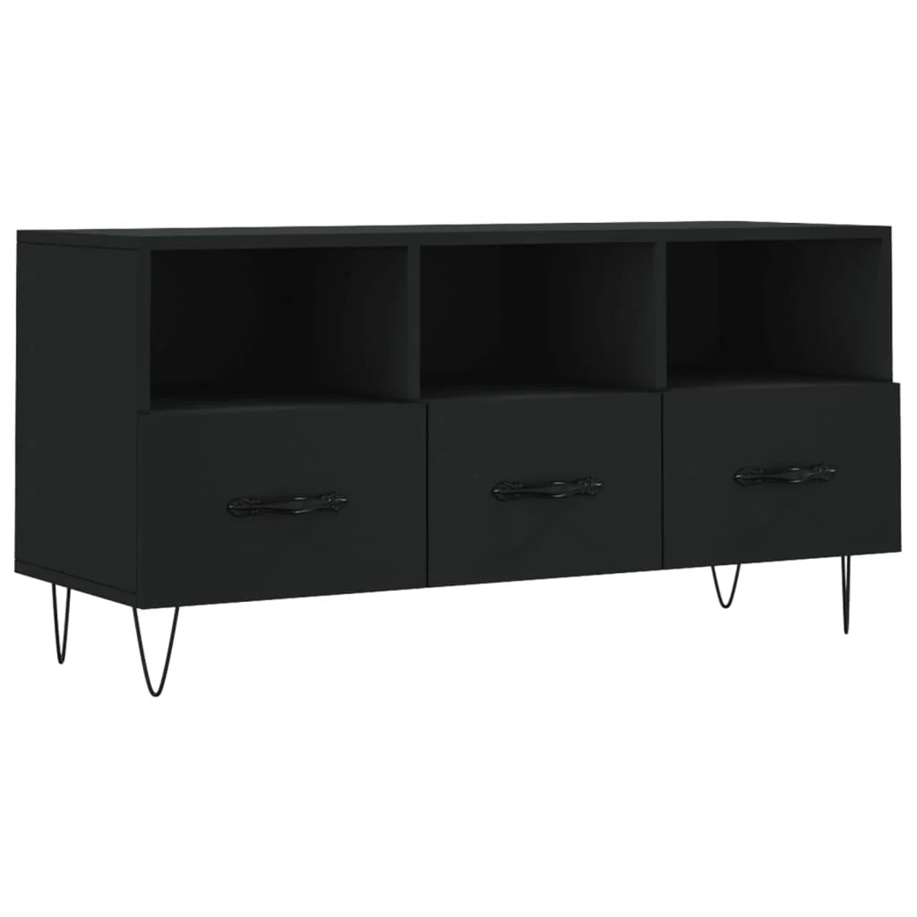 Mobile TV multimediale mensola TV credenza TV sala da pranzo soggiorno camera da letto 102 x 36 x 50 cm legno ingegnerizzato nero 02_0025604