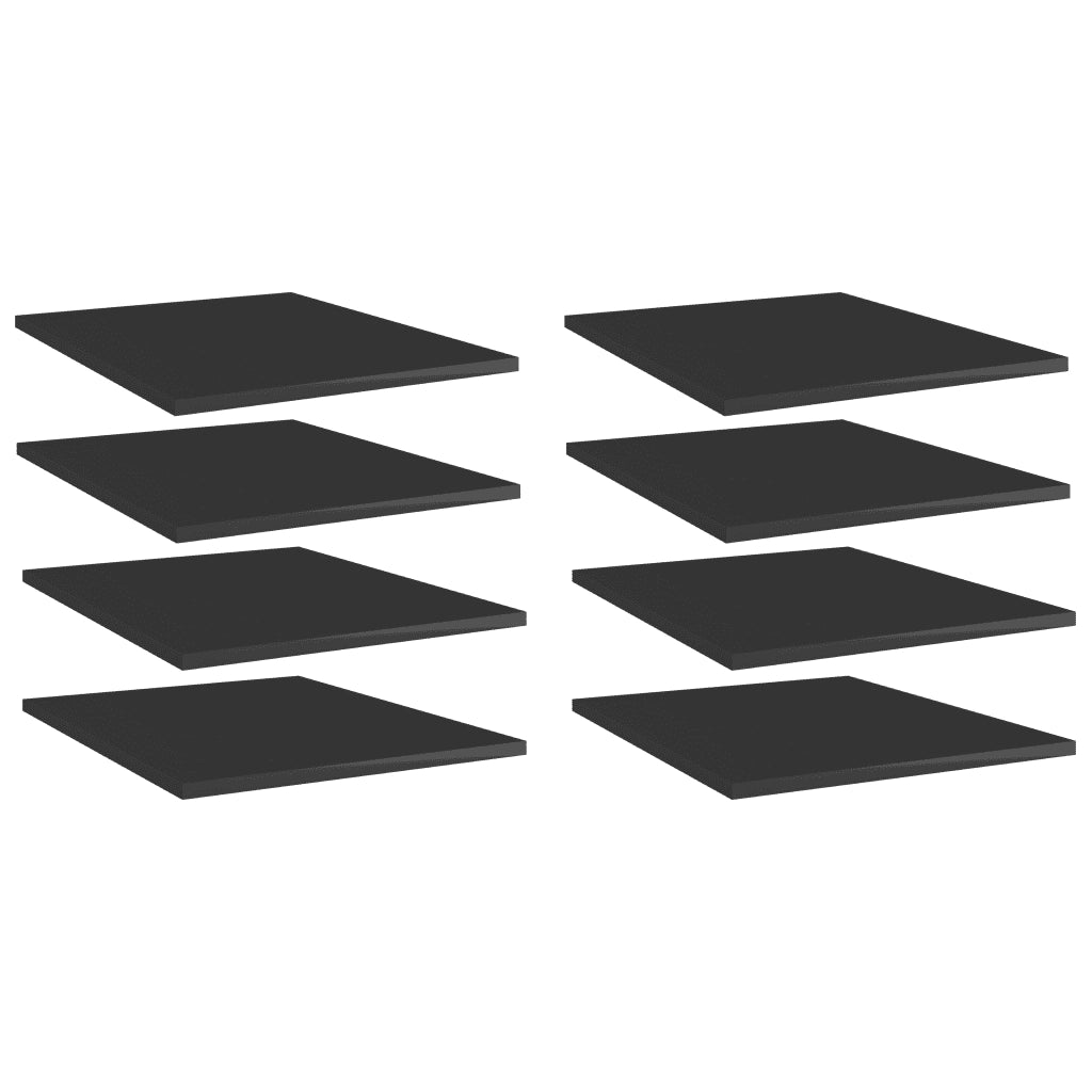 Ripiani per Libreria 8pz Nero Lucido 40x50x1,5cm Multistrato 805199