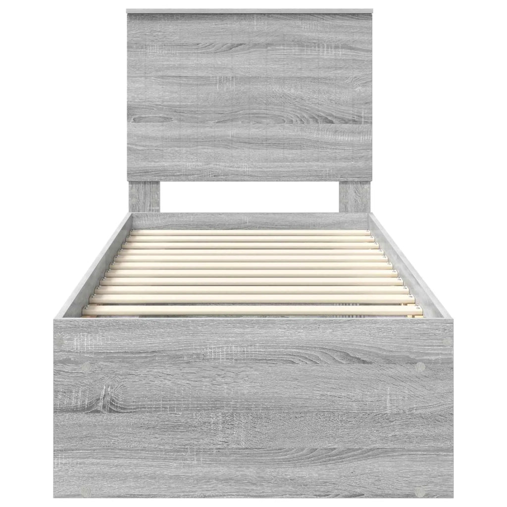 Struttura del letto-Giroletto Grigio Sonoma 75 x 190 cm Pino massello 616154