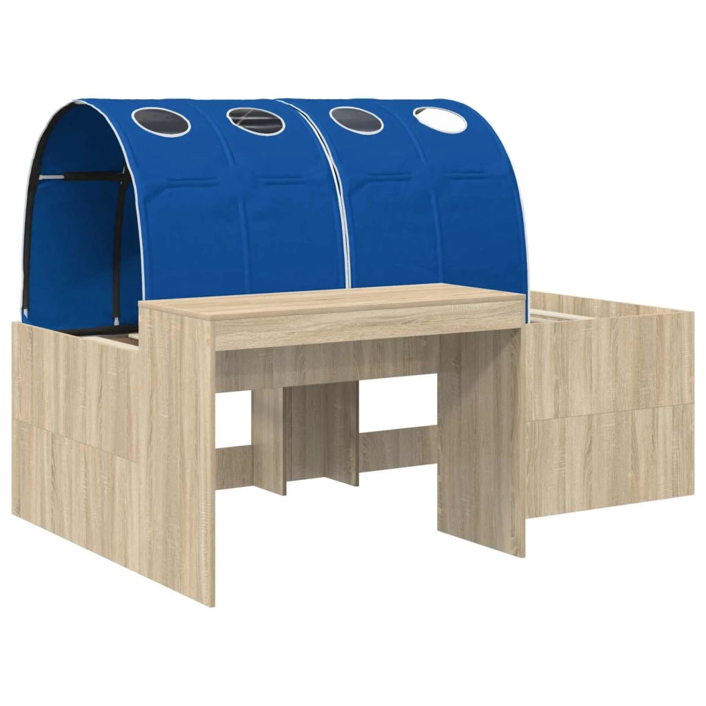 Letto con Tunnel 3 pz Rovere Sonoma e Blu Legno ingegnerizzato 3423673