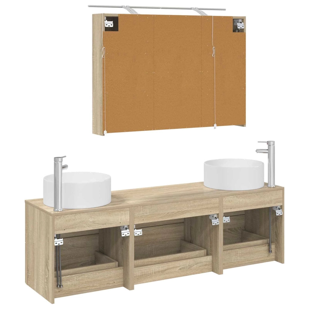 Set di mobili per il bagno 4 pcs Rovere Sonoma 3407057