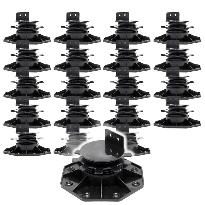 Set 20 supporti per pavimenti galleggianti, Altezza regolabile 33-64mm Max 2700 kg, Piedini Decking