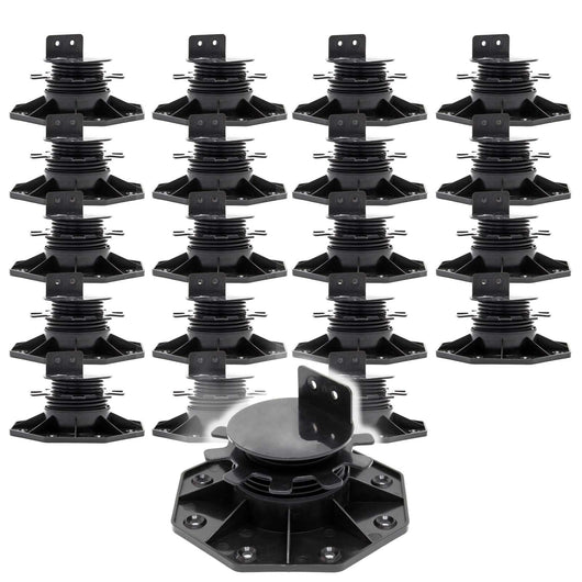 Set 20 supporti per pavimenti galleggianti, Altezza regolabile 33-64mm Max 2700 kg, Piedini Decking