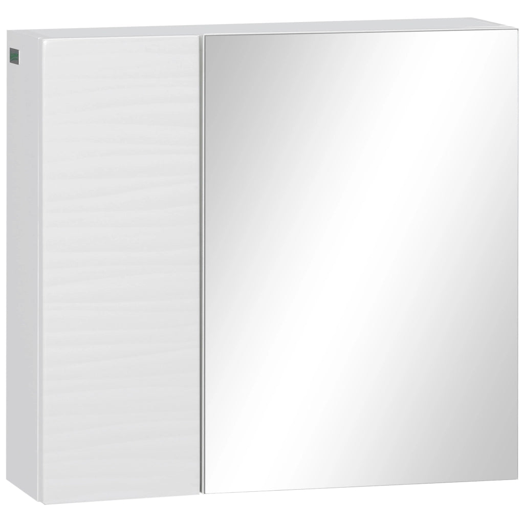 Armadietto Bagno con Specchio ¨C zephmum ¨C 48x15x45 cm, Bianco