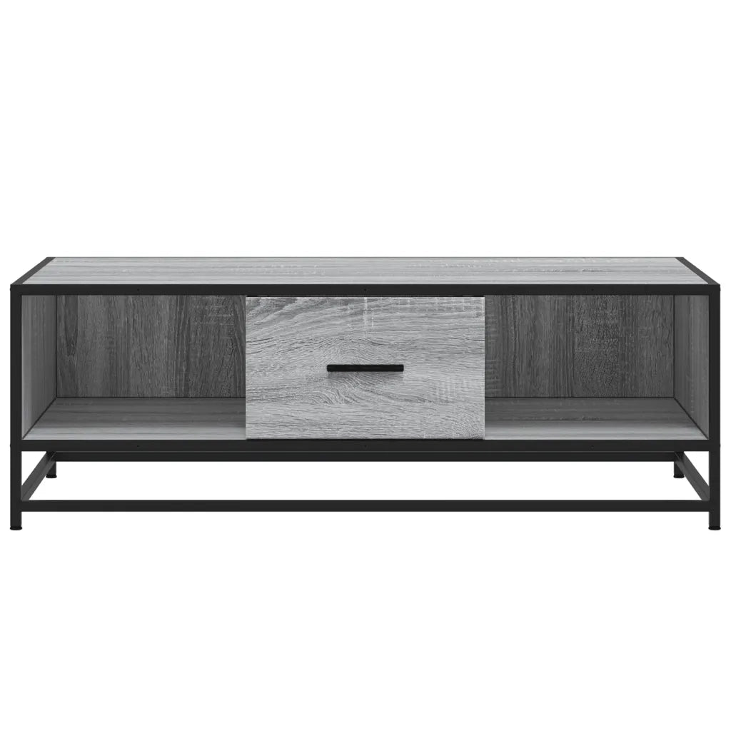 Tavolino Grigio Sonoma 100x57x35 cm Legno Multistrato e Metallo 848762