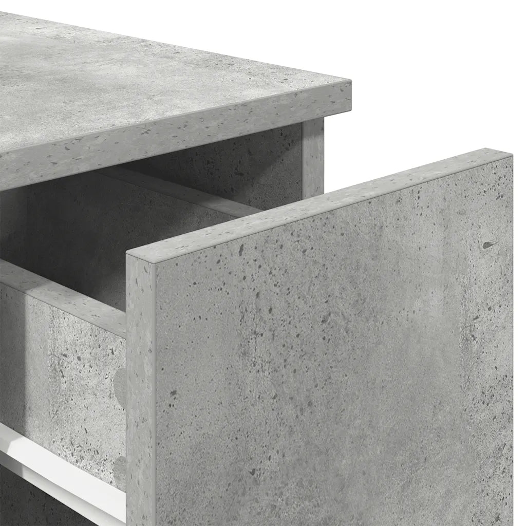 vidaXL Comodino con Cassetto Grigio Cemento 20x36x60 cm