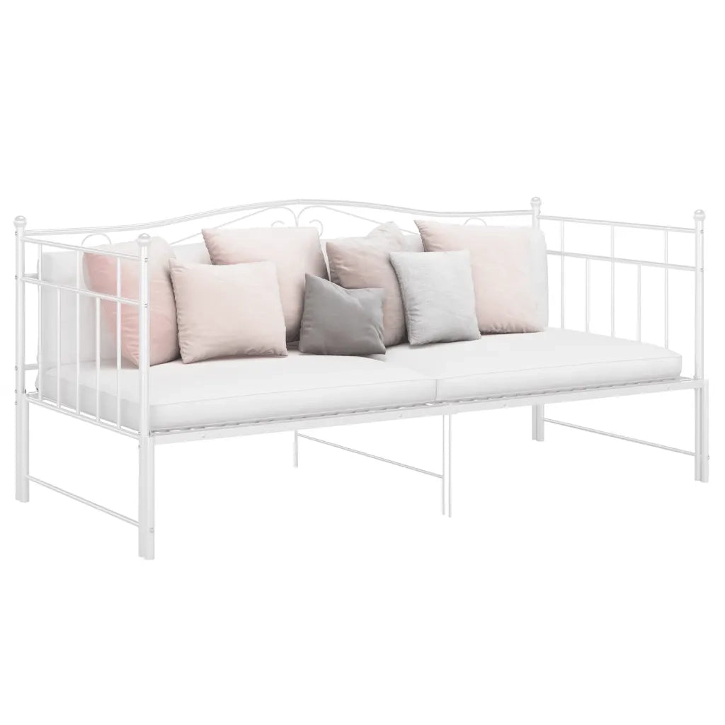 Telaio Divano Letto Estraibile Bianco in Metallo 90x200 cm 324783