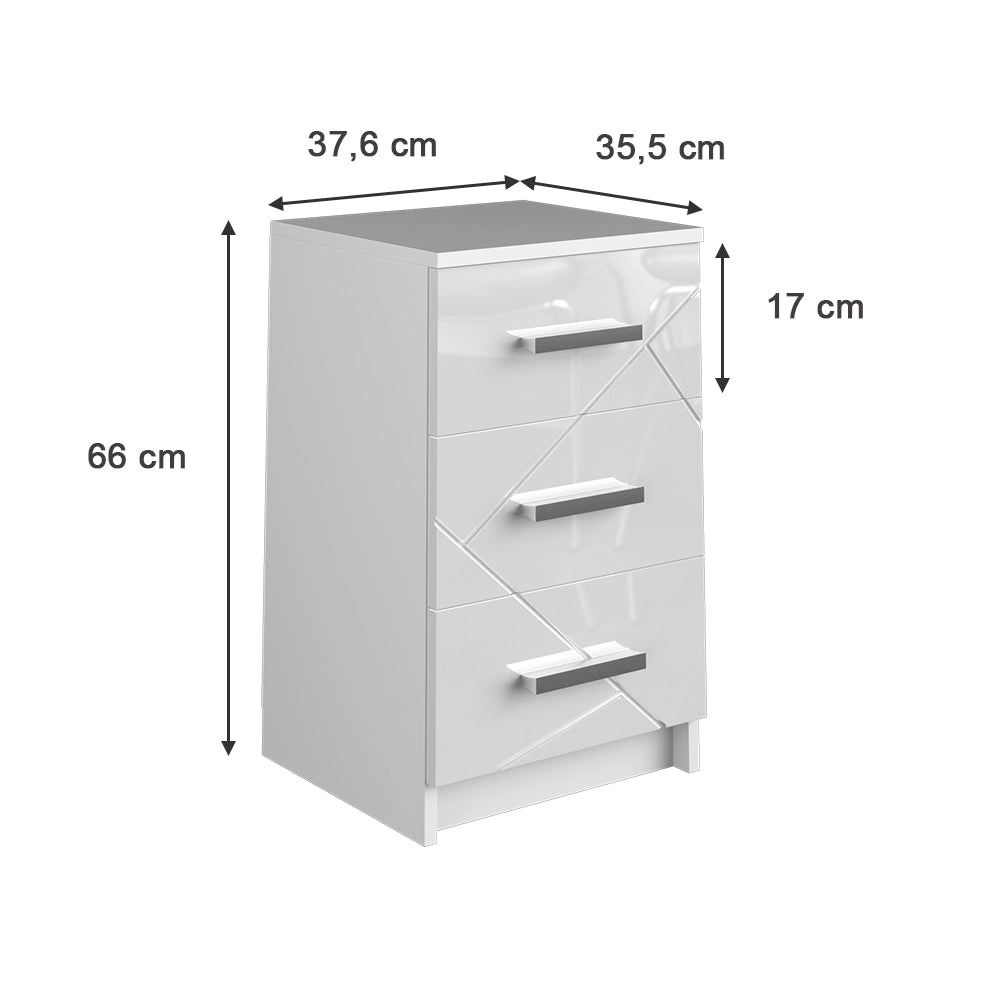 Vicco Comodini camera da letto Bianco 35.5 x 66 cm Set di 2