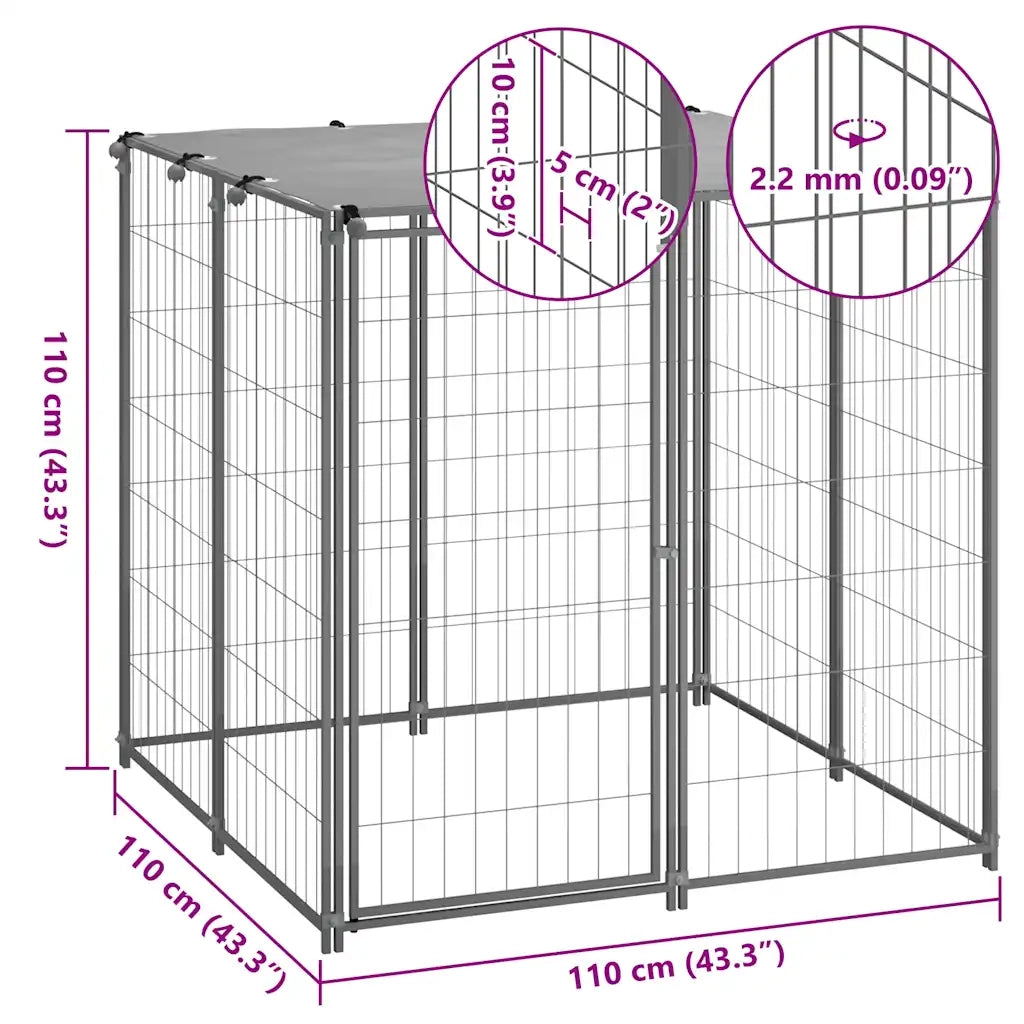Cuccia per Cani Argento 110x110x110 cm in Acciaio CFW7085749