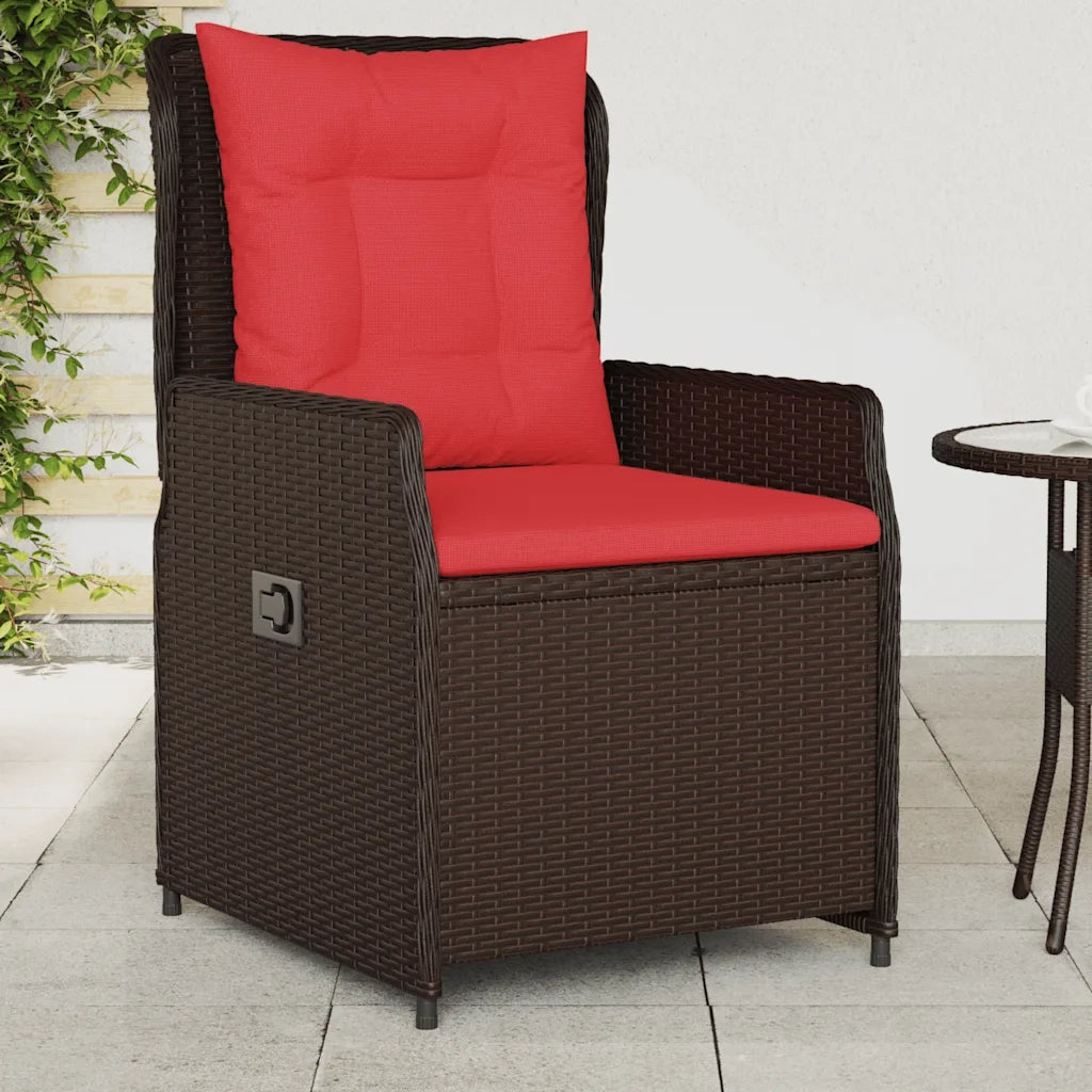 Sedie da giardino reclinabili 2 pz in Polyrattan Marrone 368658