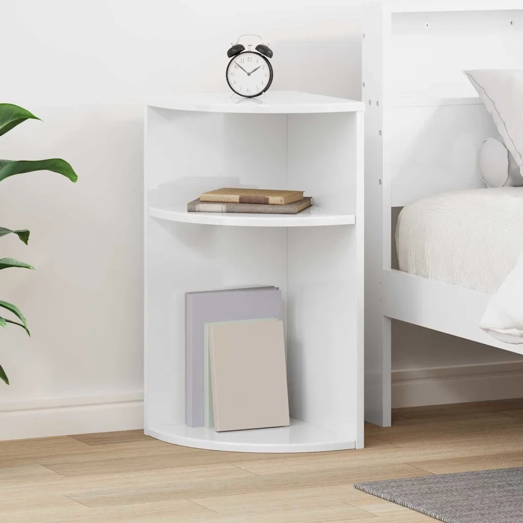 Tavolino Bianco Lucido 29,6 x 29,6 x 60 cm Legno multistrato