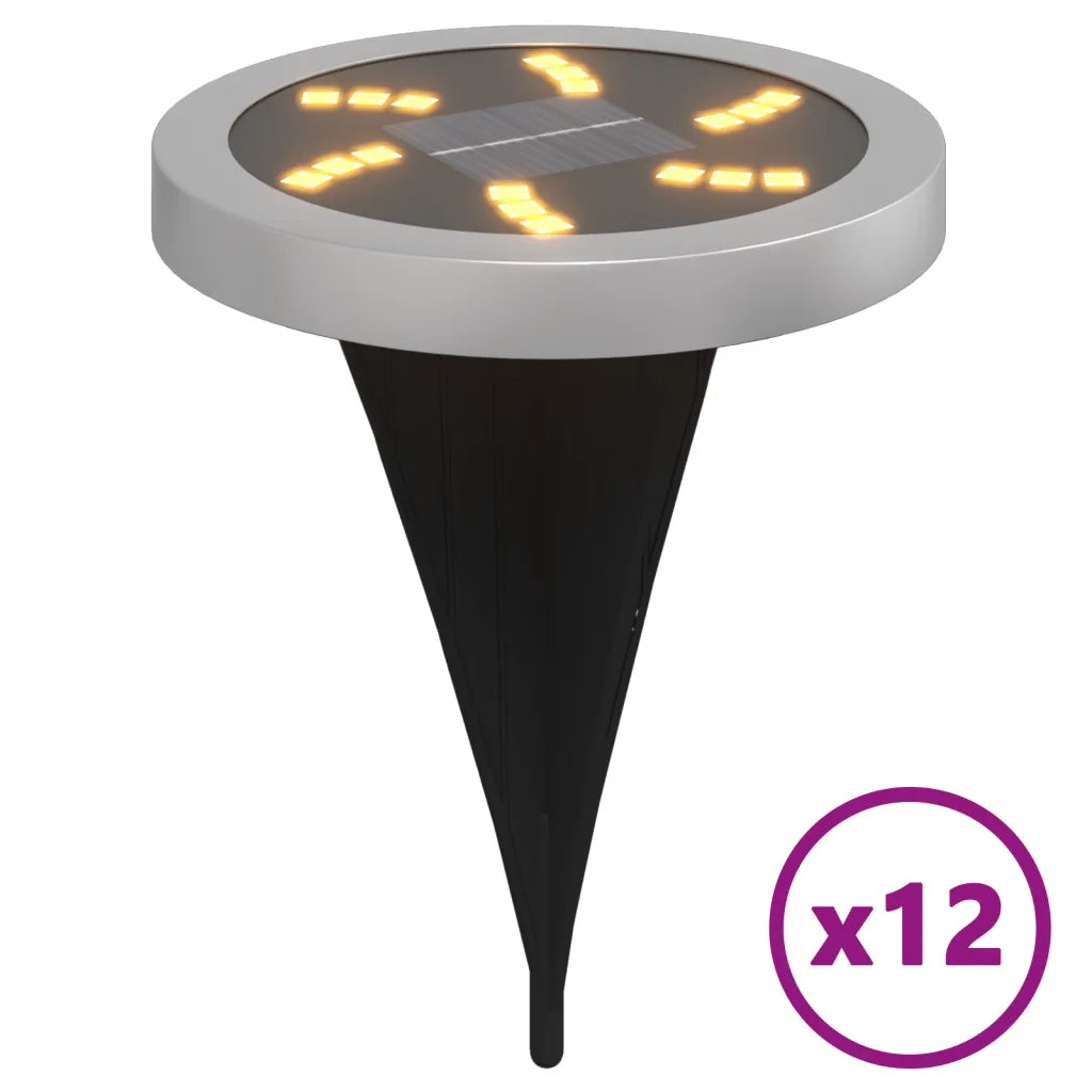 Luci Solari da Terra con Picchetti da Esterno 12 pz Bianco Caldo CFW3151686