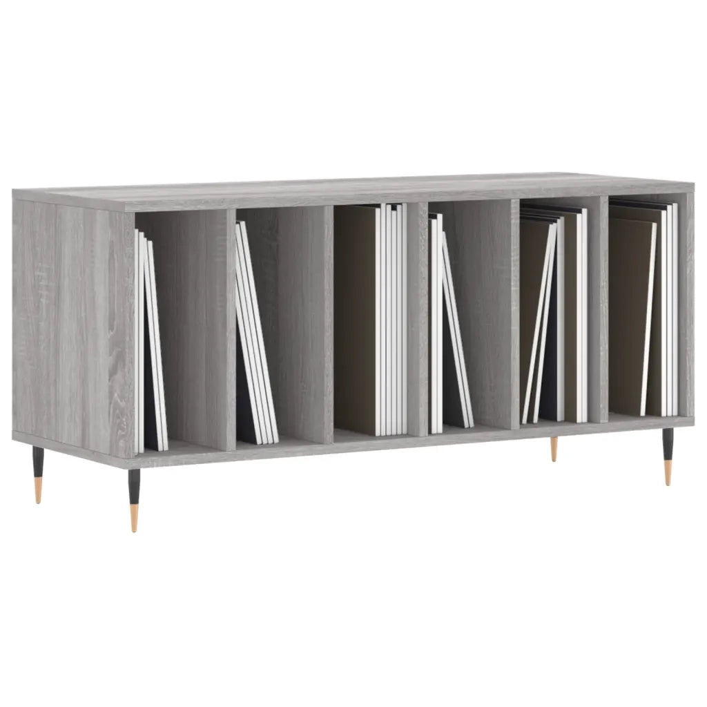 Mobile Porta Dischi Grigio Sonoma 100x38x48cm Legno Multistrato 831746