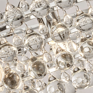 Lampadario Contemporaneo Michelle Acciaio Cromo Vetro 5 Luci E27