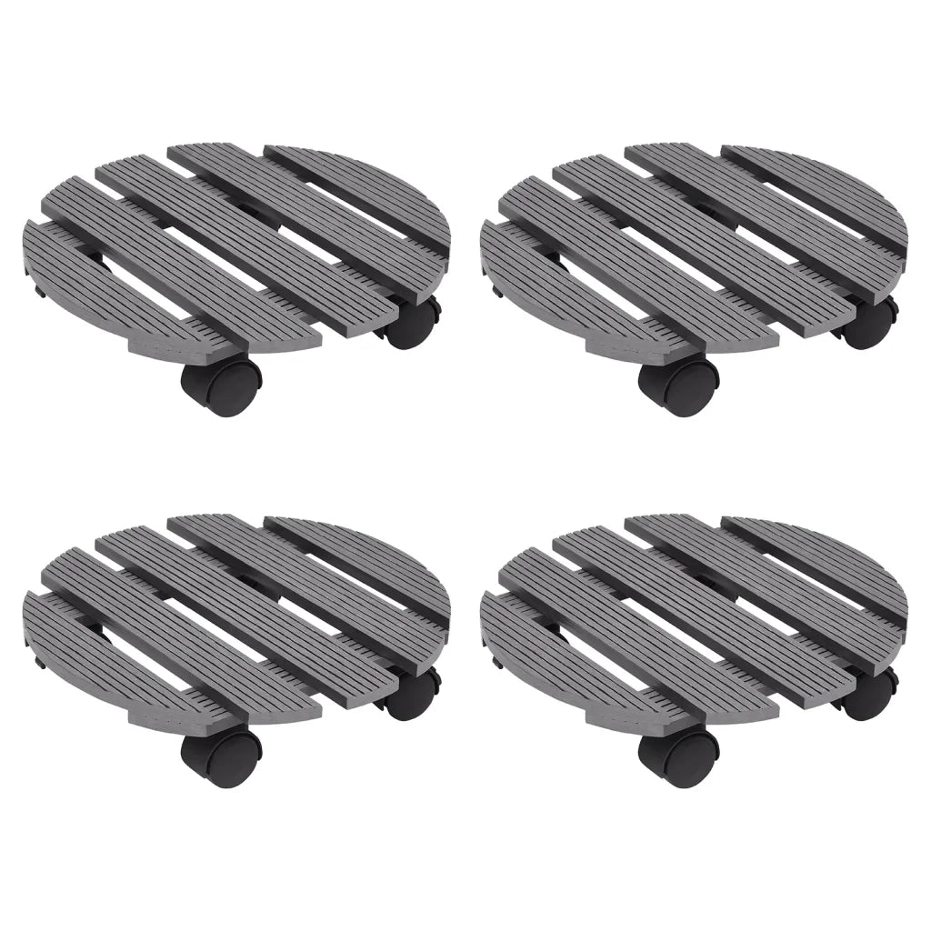 Carrelli Porta Piante 4 pz Grigi Ã˜30x7,5 cm WPC cod mxl 61374