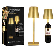 Akitaink Lampada da Tavolo LED Oro Ricaricabile
