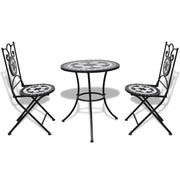 Set da Bistrot 3 pz in Piastrelle di Ceramica Nero e Bianco 271772