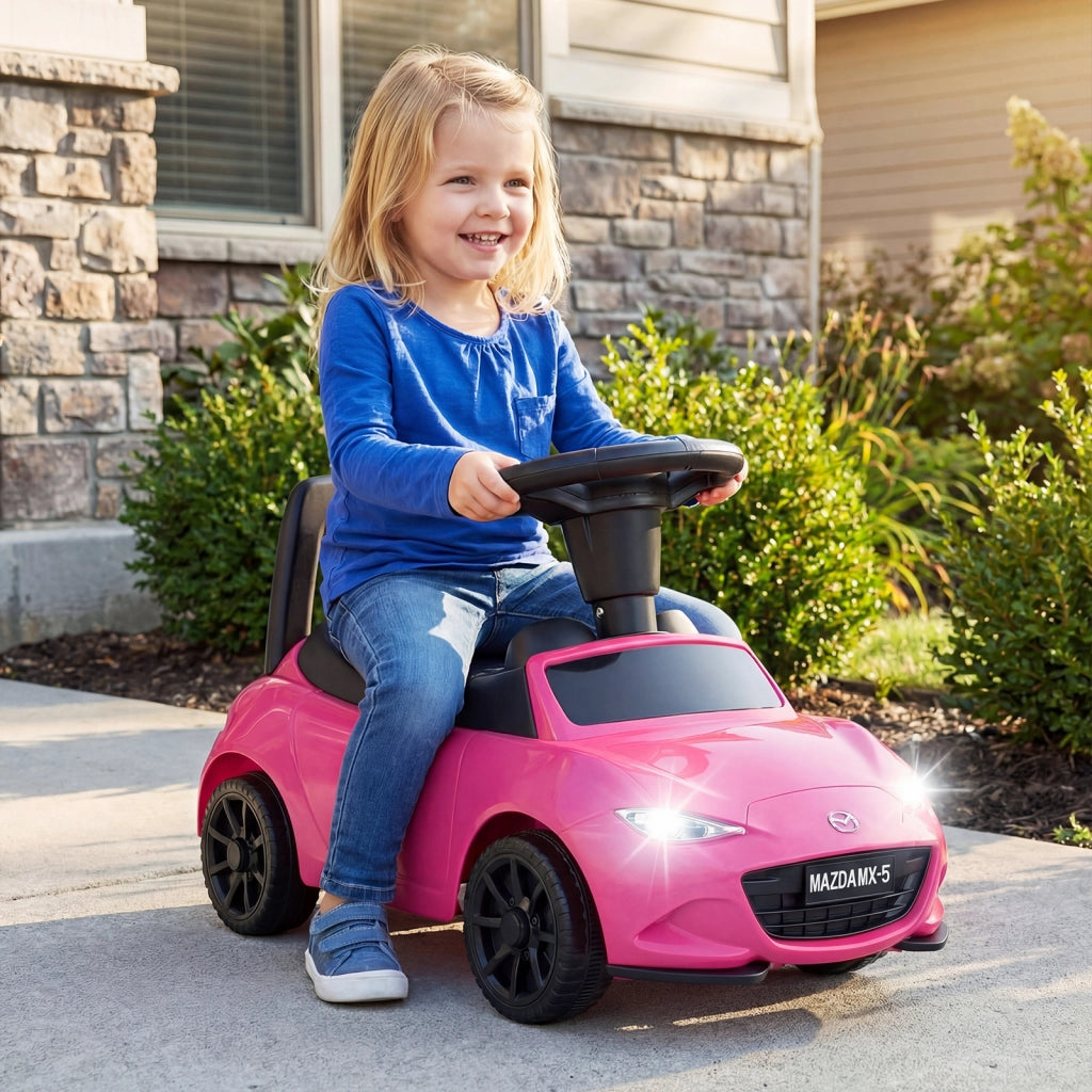 Auto a spinta per bambini con contenitore e dispositivo antiribaltamento, Giocattolo scorrevole per 12-36 mesi con ruote stabili Rosa