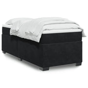 vidaXL Giroletto a Molle con Materasso Nero 90x200 cm in Velluto