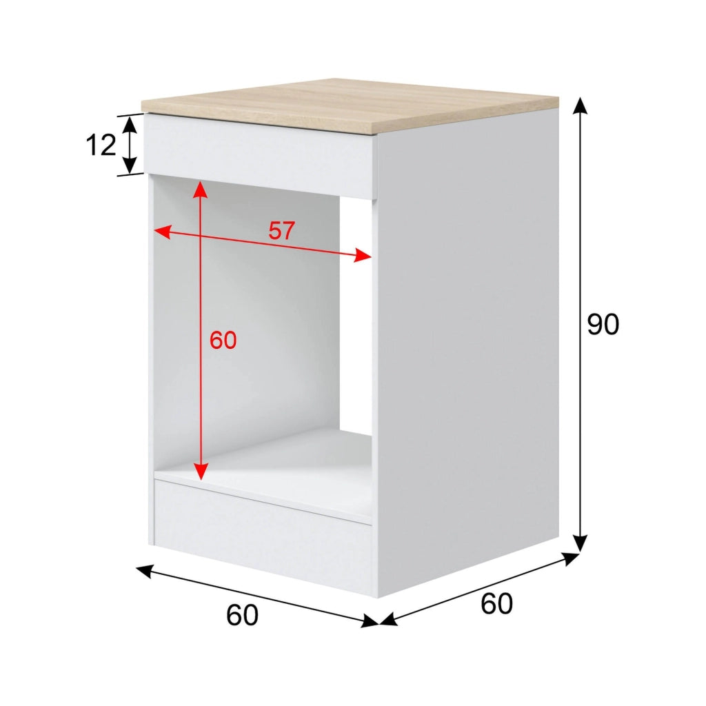 Mobile da Cucina Lunea, Dispensa da Cucina un Vano, 60x60x90h cm Bianco