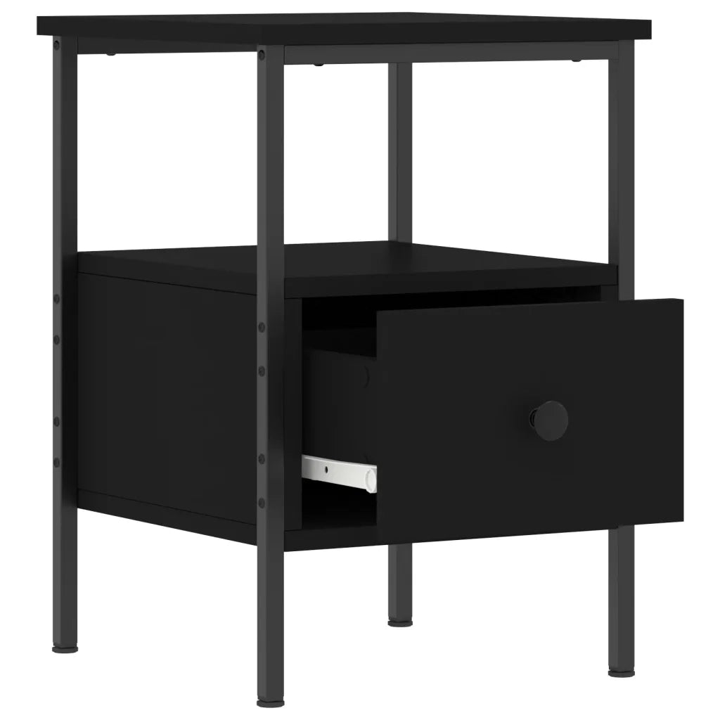 Comodino Nero 34x36x50 cm in Legno Multistrato 826043