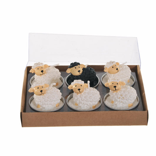 Set 18 Candele a Forma di Pecore H 45 cm