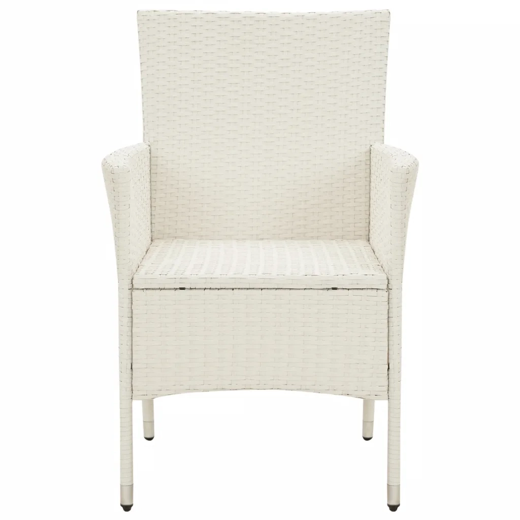 Sedie da Giardino con Cuscini 4 pz in Polyrattan Bianche cod mxl 23204