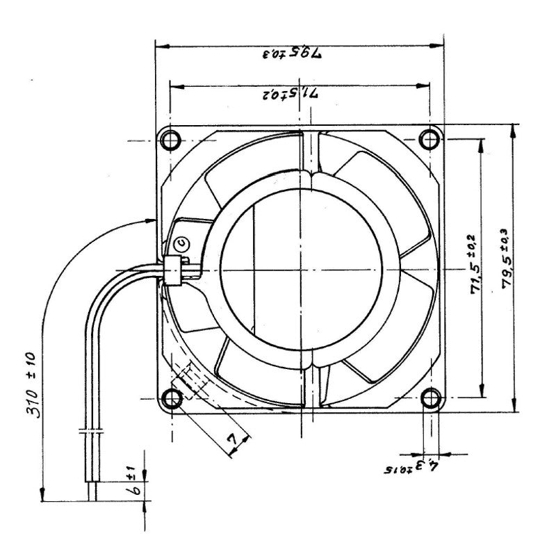 Ventilatore assiale EBM PAPST 8550N Struttura e Ventola in Metallo 80x80x38mm Fino a 70°C per Stufa a Pellet
