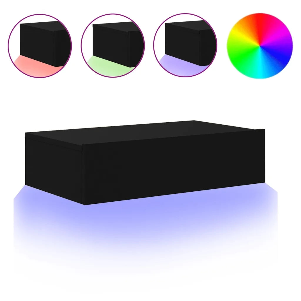 Mobile Porta TV con Luci LED Nero 60x35x15,5 cm 842888