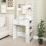 Tavolo Trucco con Specchio e Cassetto ¨C Xylo ¨C Bianco, Truciolato
