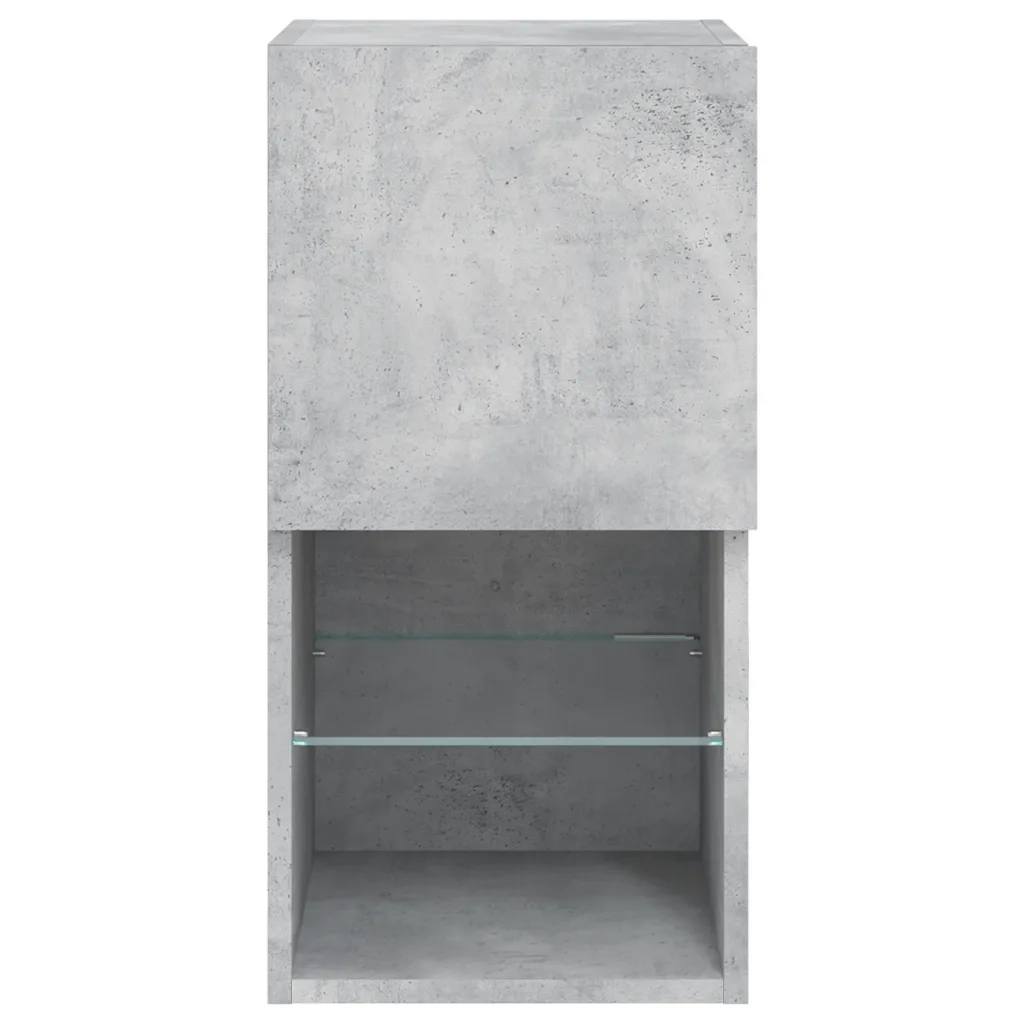vidaXL Mobili TV con Luci LED 2pz Grigio Cemento 30,5x30x60 cm