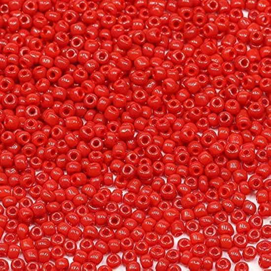 Rode Colore 3mm Perle per Rigare 3600 Pezzi/100 Gramma, 8/0 Perle Vetro per la Creazione di Gioielli, Cinturini, Collane e Orecchini (Rosso)