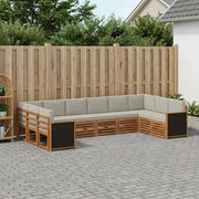 Set di divani da esterno 7 pz Naturale e Grigio Chiaro 3384882