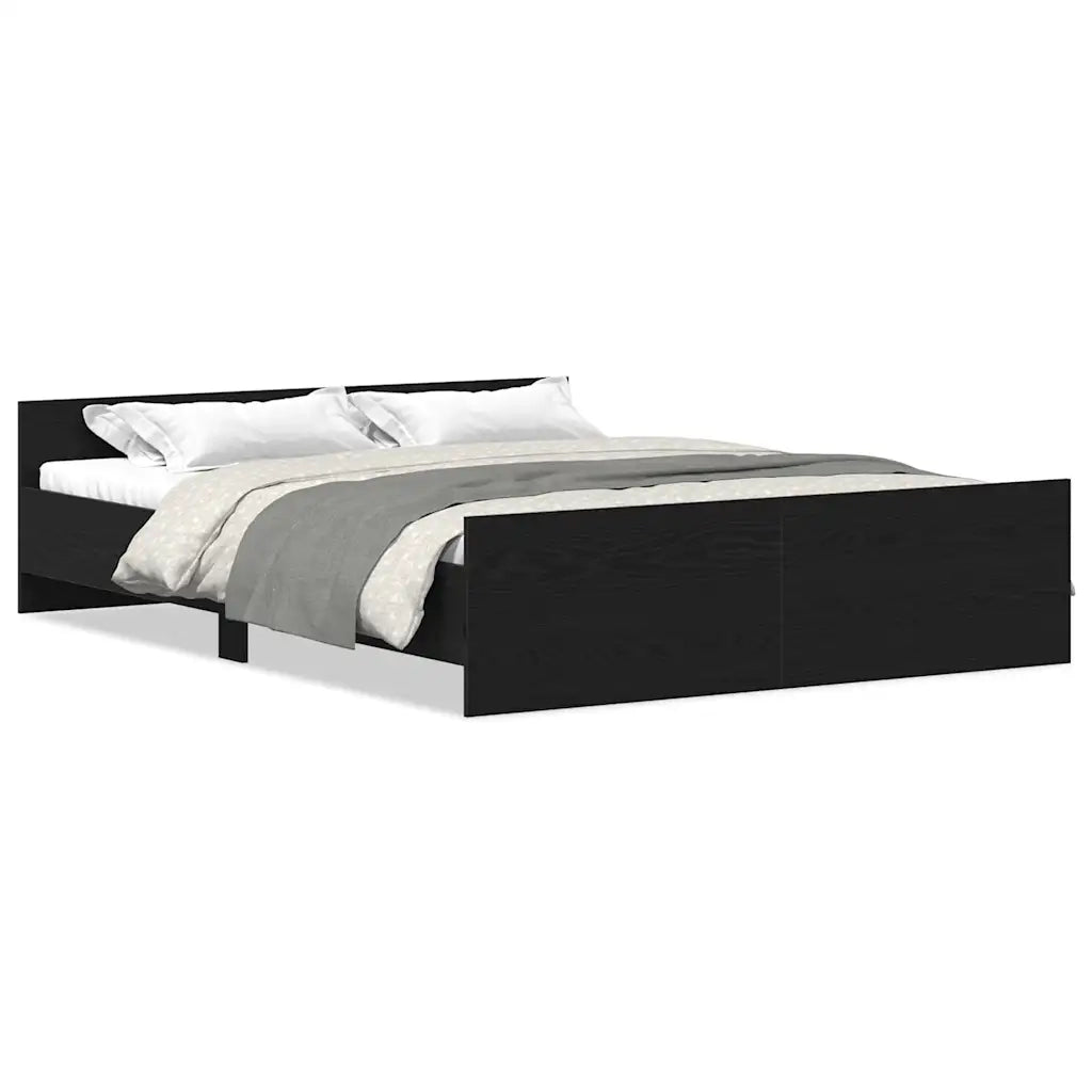 Giroletto senza Materasso Rovere Nero 150x200 cm Truciolato 3329320
