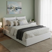 Letto Matrimoniale Mercede, Letto Matrimoniale Contenitore Made in Italy, Bianco
