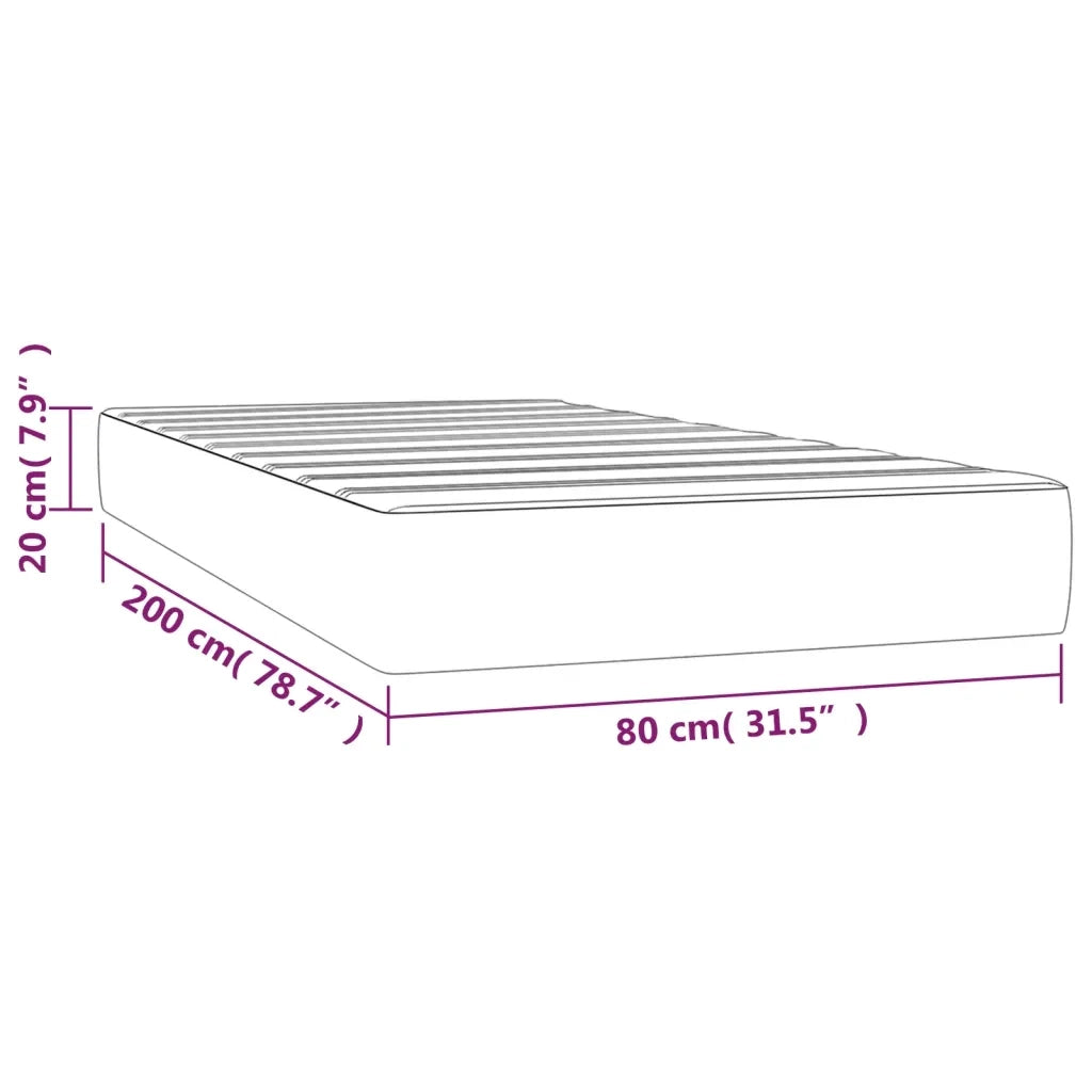 Materasso a Molle Insacchettate-Materasso per letto Crema 80x200x20 cm
