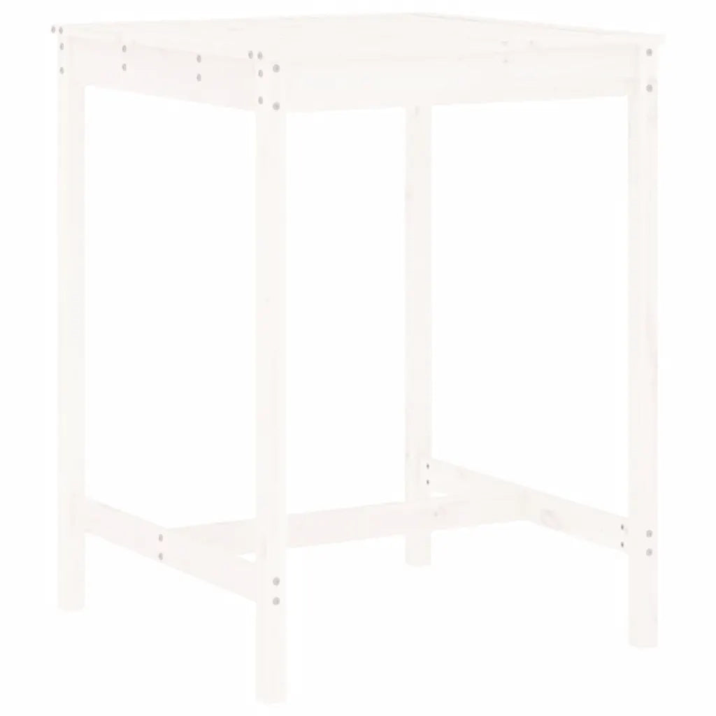 Set Bar da Giardino 3 pz Bianco in Legno Massello di Pino 3157794