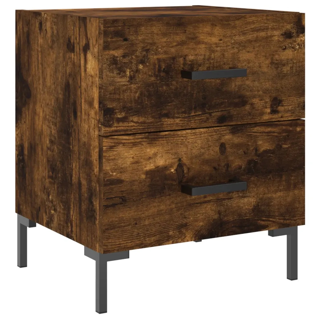Comodino-Tavolino da notte Rovere Fumo 40x35x47,5 cm in Legno Multistrato 551423