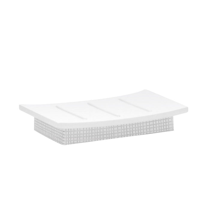 Porta saponetta da appoggio serie next in poliresina bianca